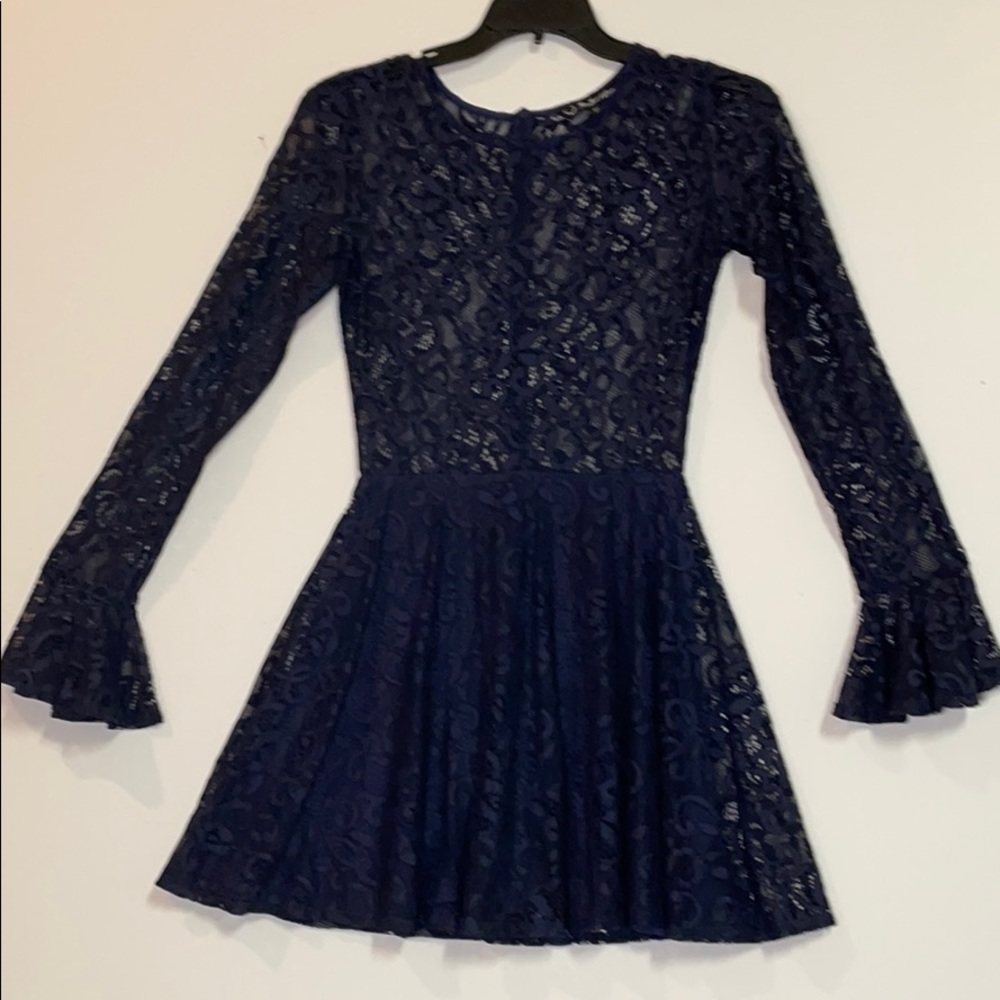 For Love and Lemons lace skater dress (navy)